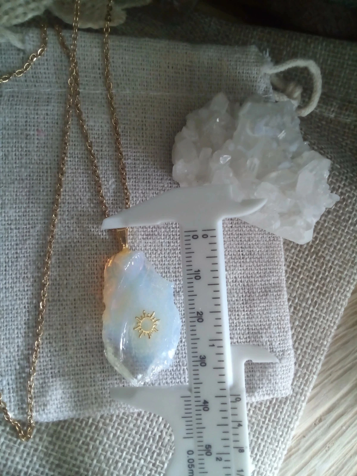 Collier pierre opaline avec soleil – photo 2